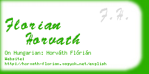 florian horvath business card
